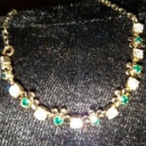 VINTAGE NIB AVON FLOWER ANKLET RHINESTONE MAY